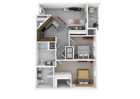 Floor plan for 2 beds, 2 baths, 1110 sqft